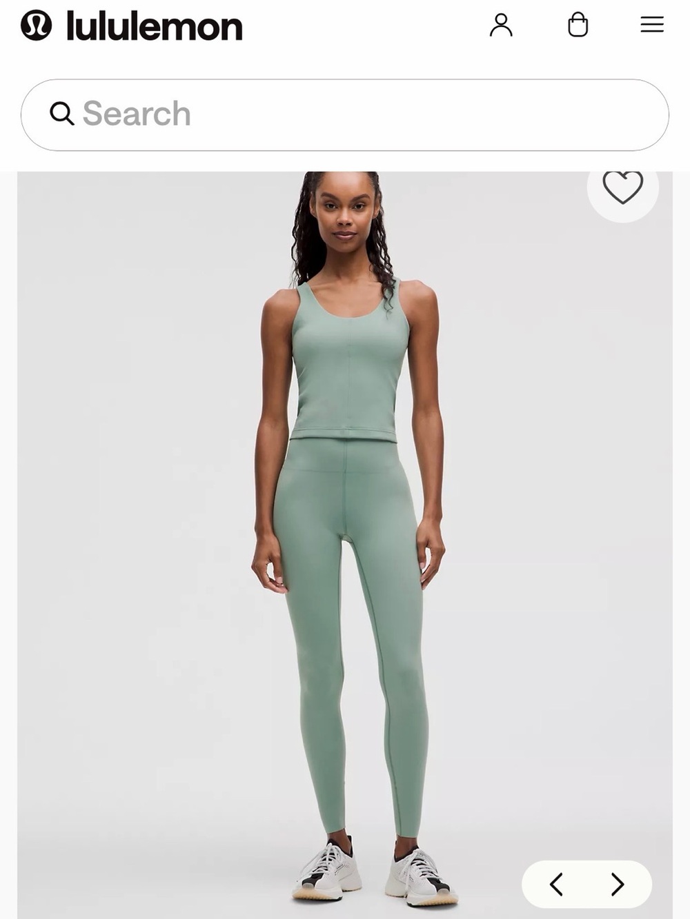 lululemon Crater Blue High-Rise Leggings and Tank Set